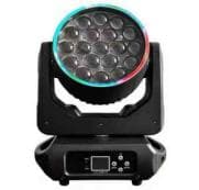 LED wash moving head с 19 диода по 15W и осветен RGB пръстен, сценично осветително тяло