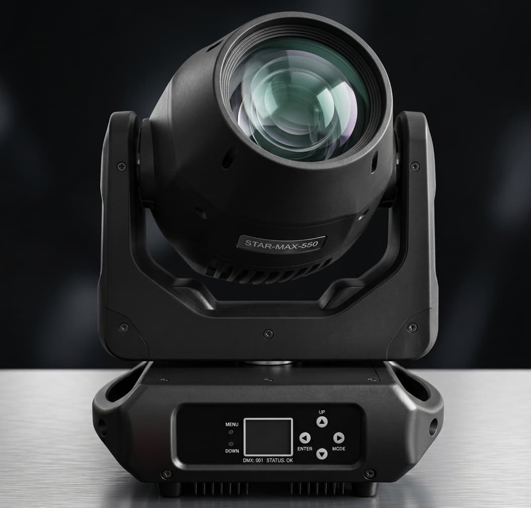 Beam spot moving head 400W LED с CMY смесване на цветове, професионално сценично тяло